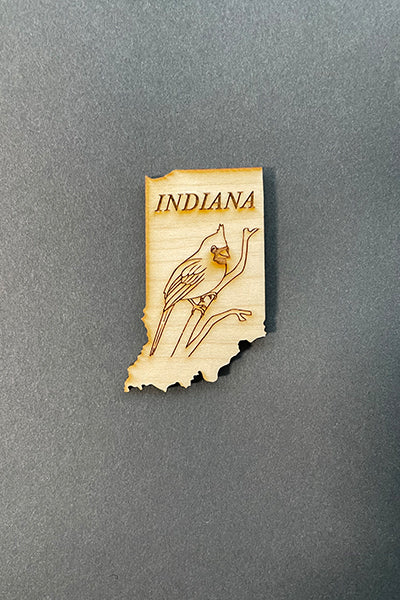 Indiana Shaped Wooden Magnet from Cozme