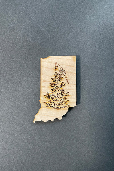 Indiana Shaped Wooden Magnet from Cozme