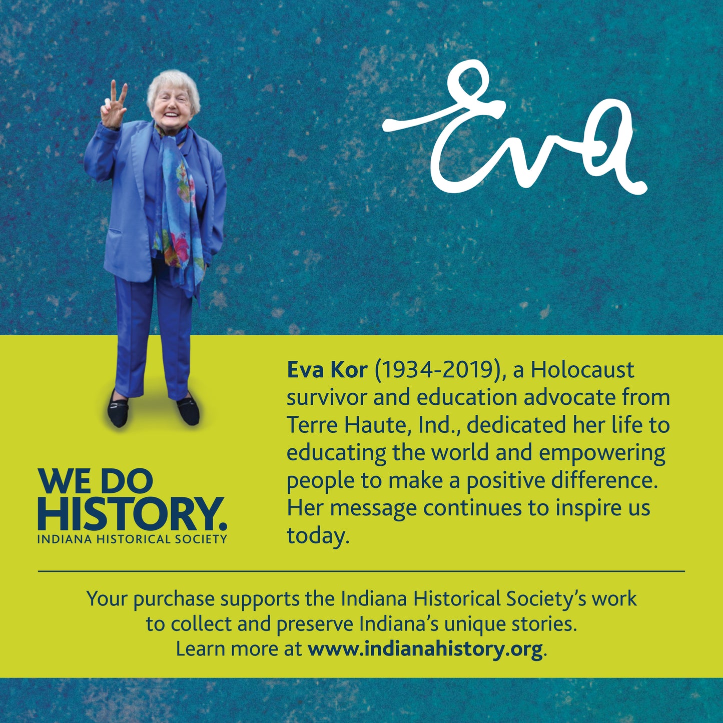 "Be Kind. It's Free and Makes the World Better," Eva Kor Quote Carded Magnet