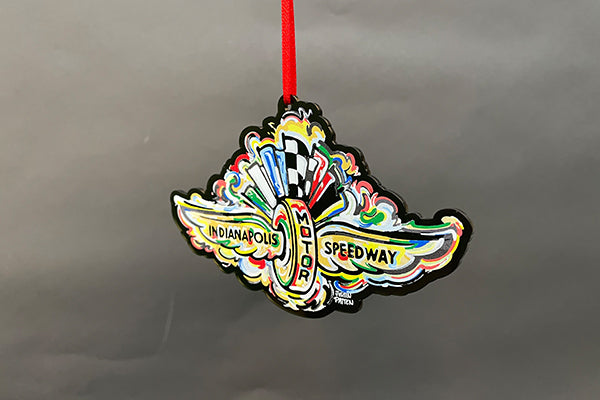 Indianapolis Motor Speedway Wing & Wheel Acrylic Ornament by Justin Patten, Storm Striker