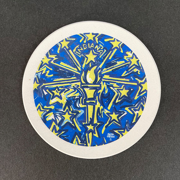 Indiana Flag Stone Coaster by Justin Patten, Storm Striker