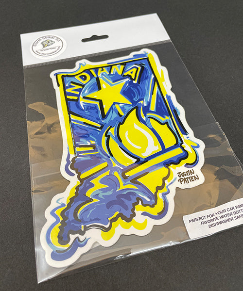 Indiana Flag Vinyl Sticker by Justin Patten, Storm Striker