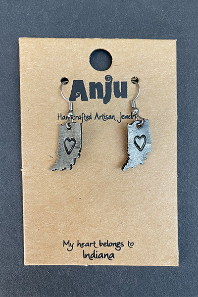 Indiana State-Shaped Earrings from Anju