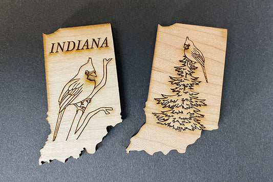 Indiana Shaped Wooden Magnet from Cozme