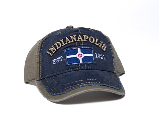 Distressed Blue Indianapolis, Est. 1821 Hat