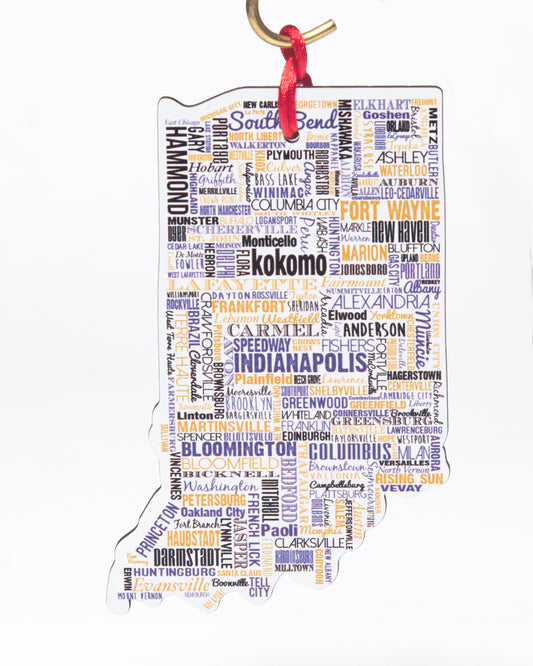 Indiana Wooden Ornament by Nelson Gifts