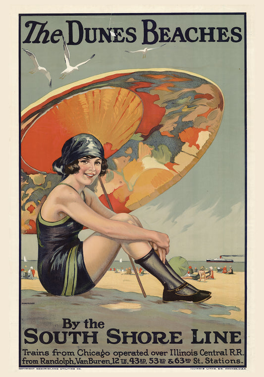 Magnet The Dune Beaches by the South Shore Line, 1925