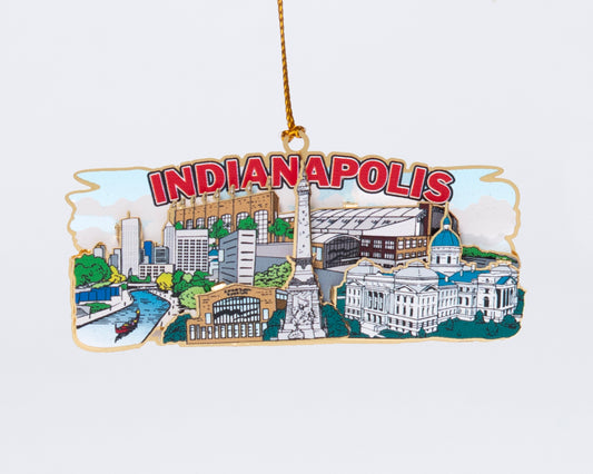 Indianapolis 3D Brass Ornament
