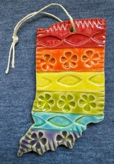 Rainbow Indiana Pottery Ornament from ArtMix