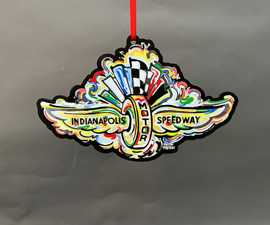 Indianapolis Motor Speedway Wing & Wheel Acrylic Ornament by Justin Patten, Storm Striker