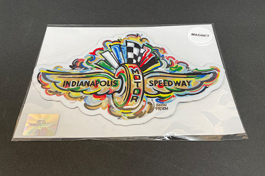 Indianapolis Motor Speedway Wing & Wheel Large Magnet by Justin Patten, Storm Striker