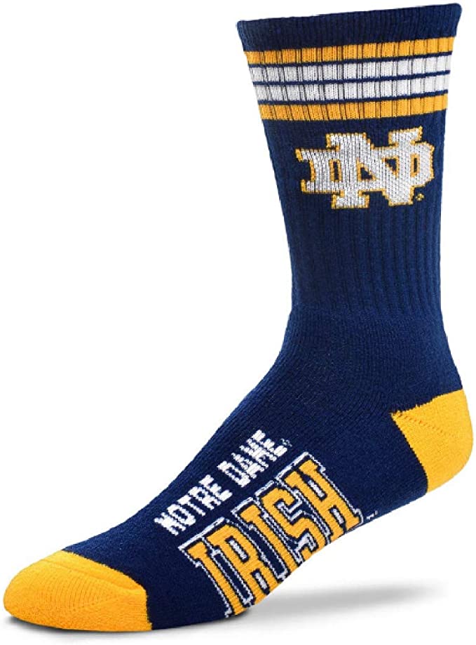For Bare Feet Notre Dame Fighting Irish 4-Stripe Deuce Socks