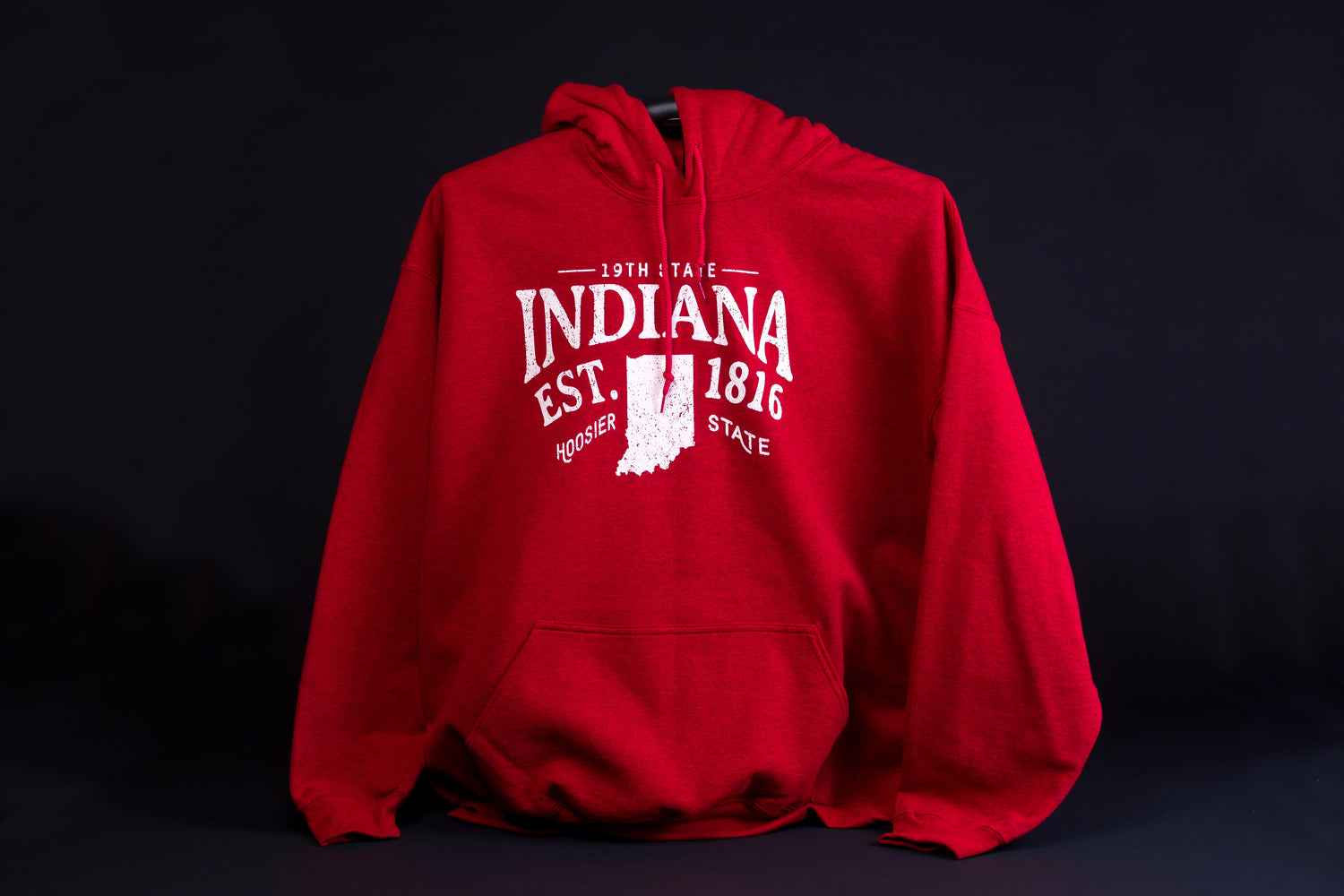 Overdyed Red Adult Hooded Sweatshirt