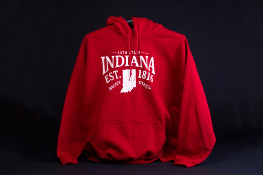 Overdyed Red Indiana Est. 1816 Hooded Sweatshirt