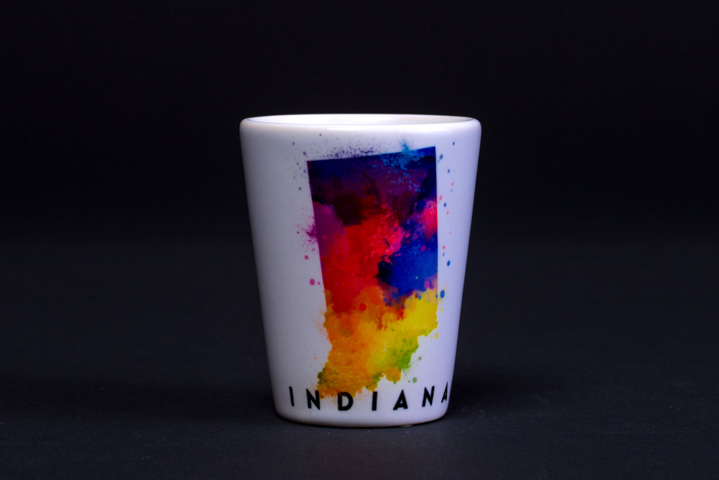 Shot Glass Indiana State Abstract Watercolor