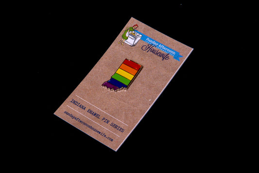 Rainbow Indiana Enamel Pins