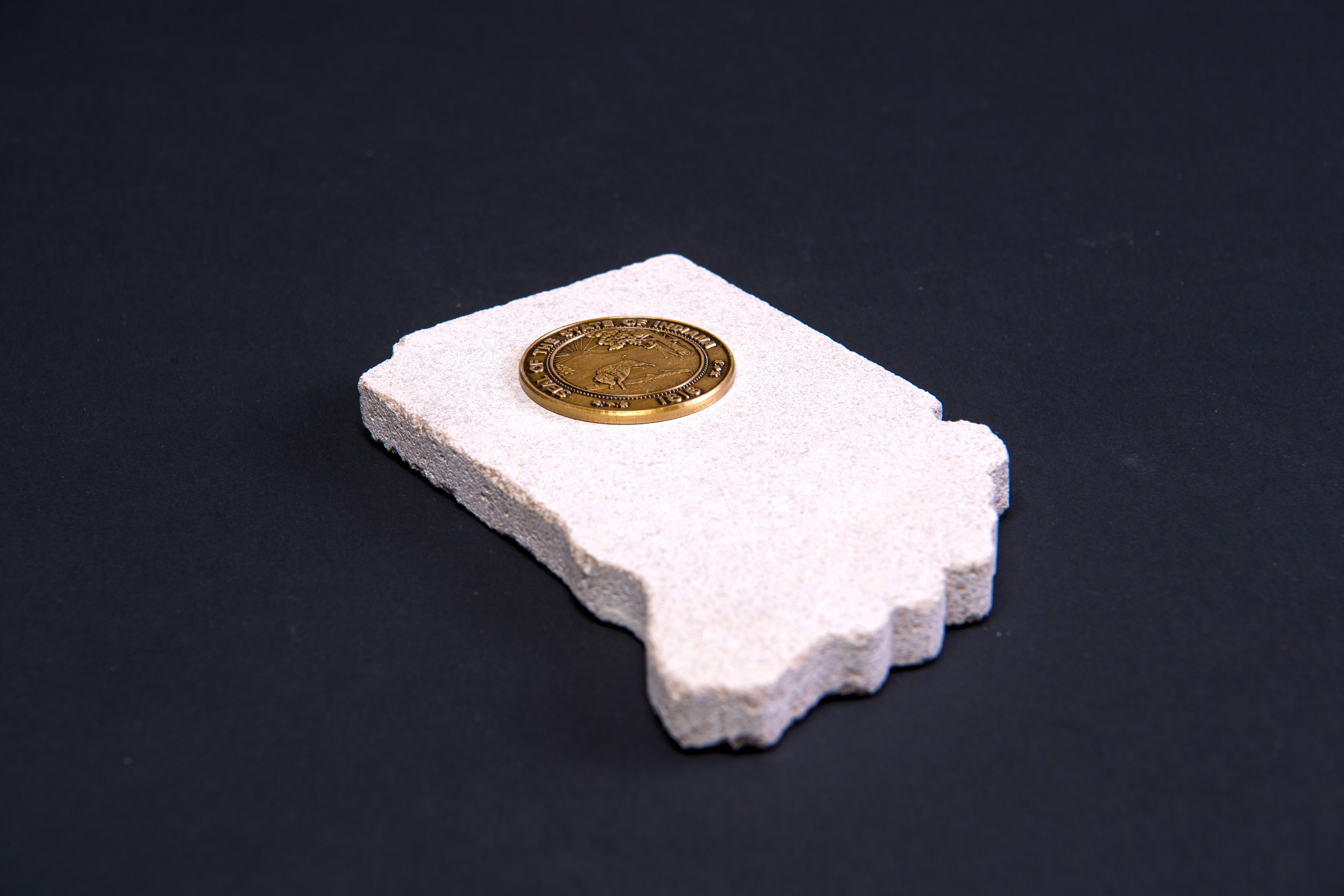 Indiana State Seal Limestone Paperweight ShopIHS