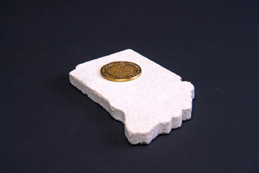 Indiana State Seal Limestone Paperweight