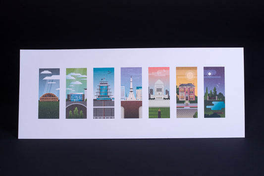Indianapolis Landmarks Print 20" x 8"