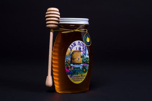 1 Lb. Jar of Raw Honey w/ Drizzler