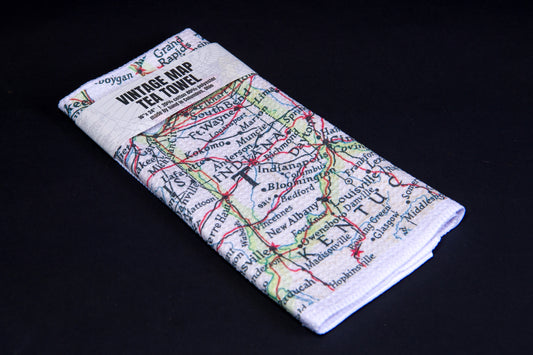 Indiana Vintage Map Tea Towel