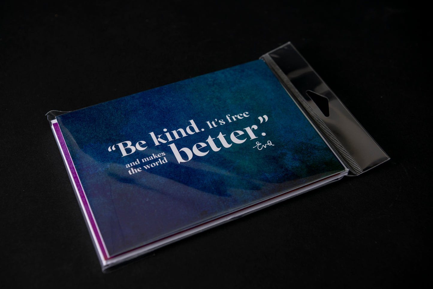 Notecard Set "Be Kind. It's Free and Makes the World Better."- Eva Kor